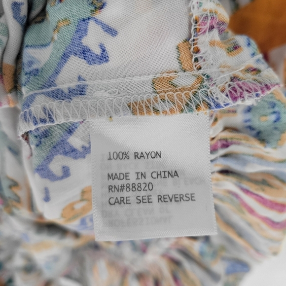 Rachel Zoe Plus Tunic Top 3X Tie Front 3/4 Sleeve Colorful Boho New - Picture 5 of 6